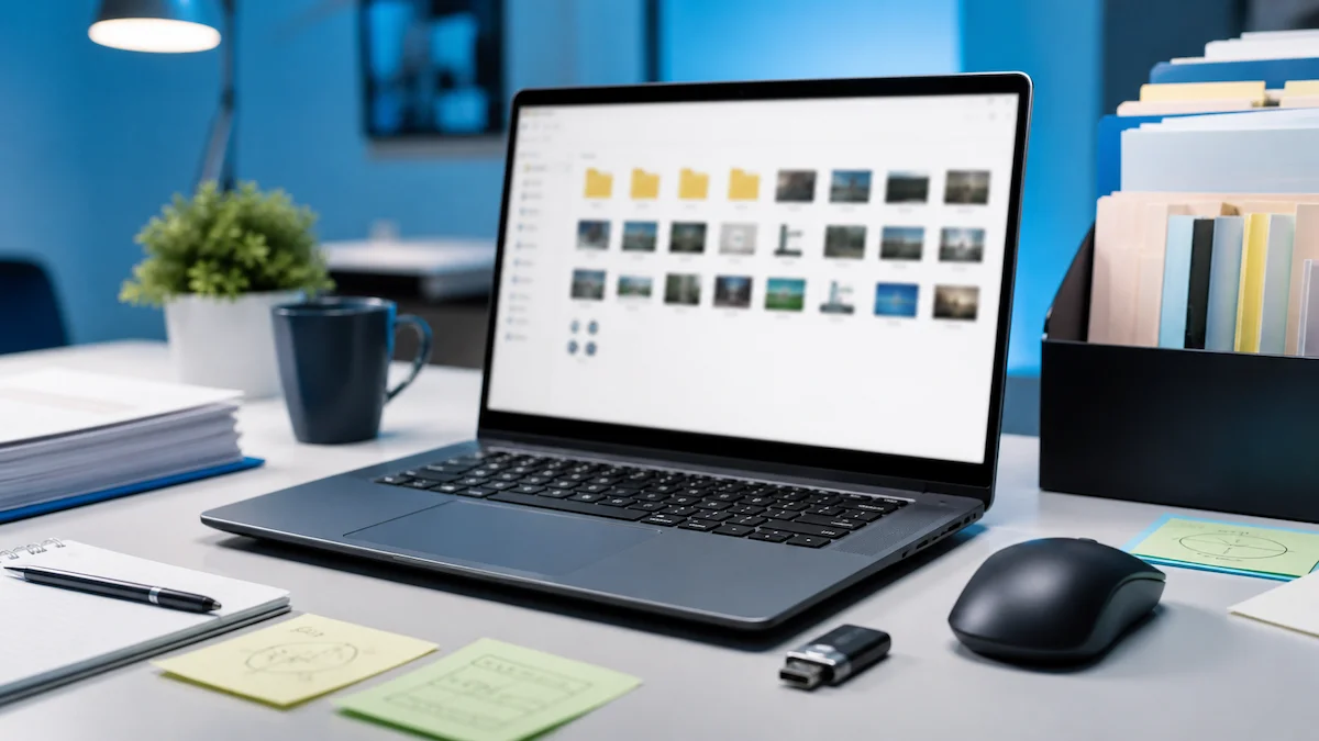 Windows workspace with organized folders prepared for previewing batch file names.